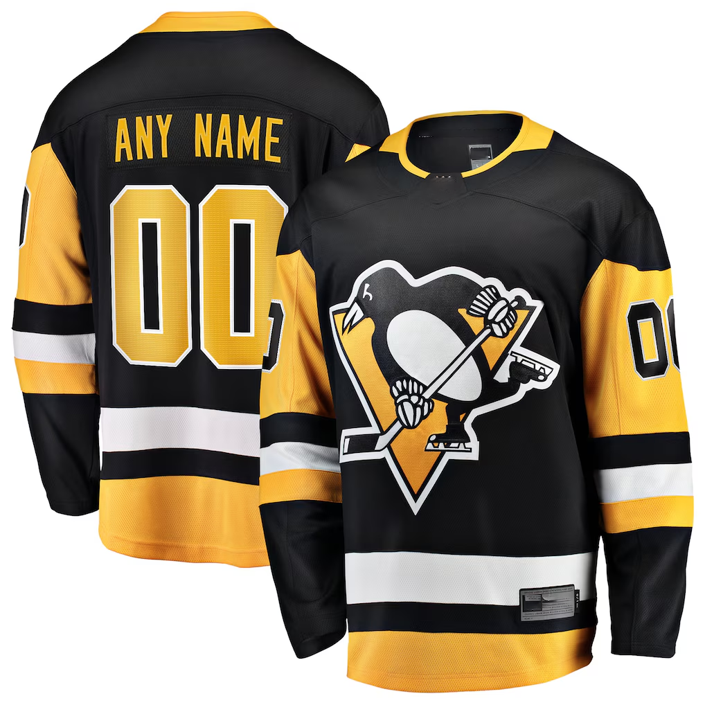 Leino Custom P.Penguins Black Home Breakaway Jerseys