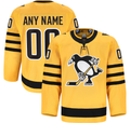 Leino Custom P.Penguins Gold Alternate Authentic Pro Jerseys