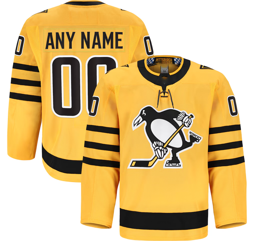 Leino Custom P.Penguins Gold Alternate Authentic Pro Jerseys