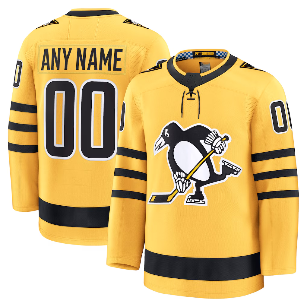 Leino Custom P.Penguins Gold Alternate Premium Jerseys