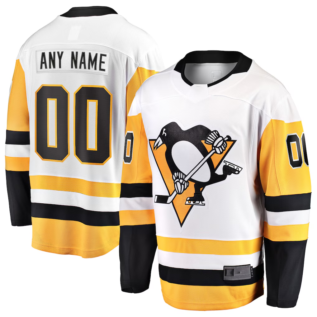 Leino Custom P.Penguins White Away Breakaway Jerseys