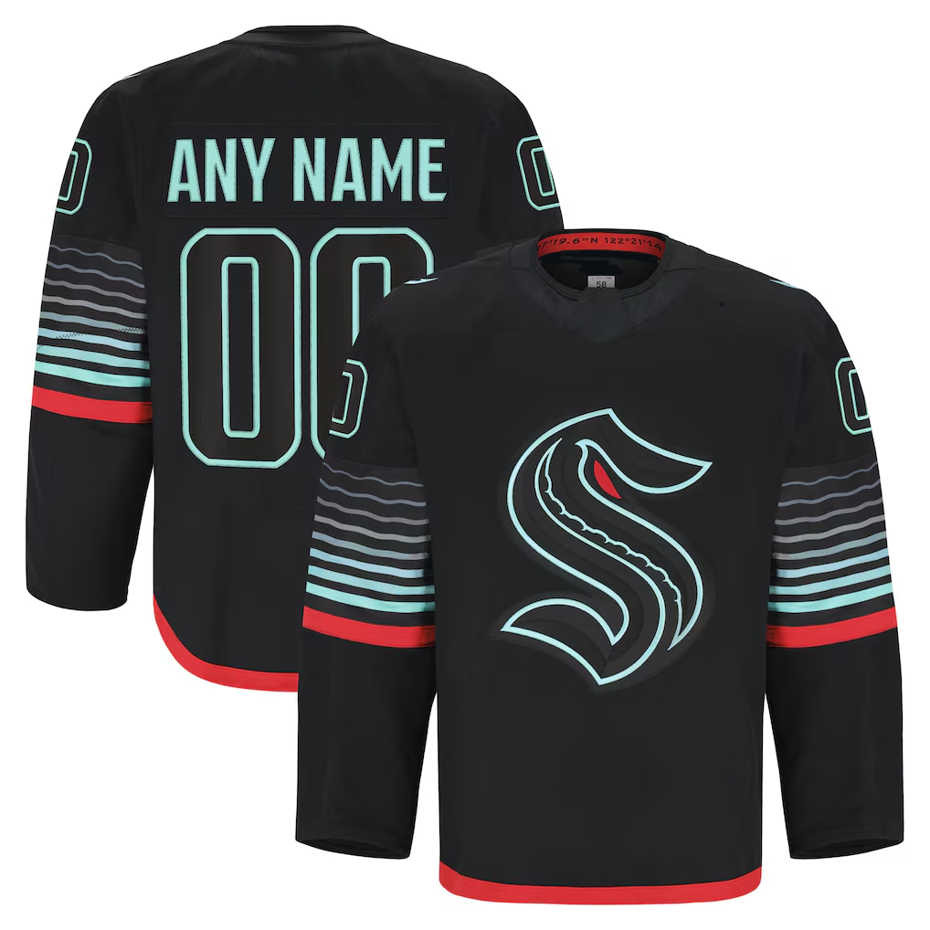 Leino Custom S.Kraken Black Alternate Authentic Pro Jerseys