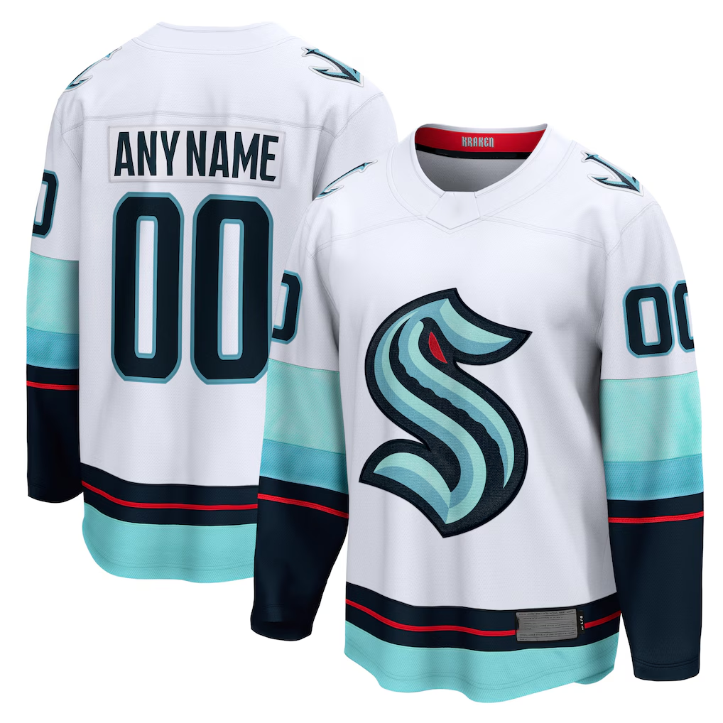 Leino Custom S.Kraken White Away Breakaway Jerseys