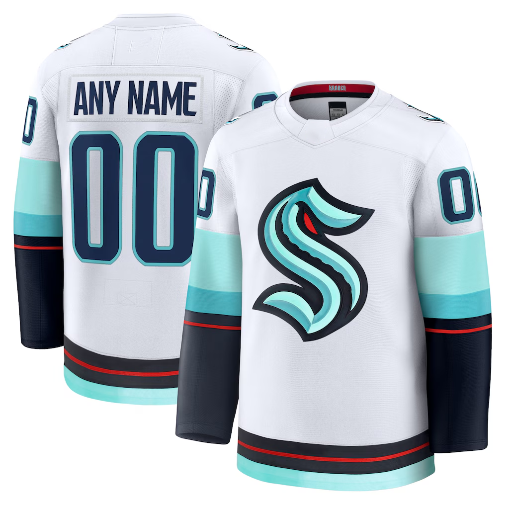 Leino Custom S.Kraken White Away Premium Jerseys