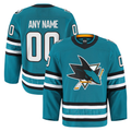 Leino Custom SJ.Sharks Teal Home Authentic Pro Jerseys