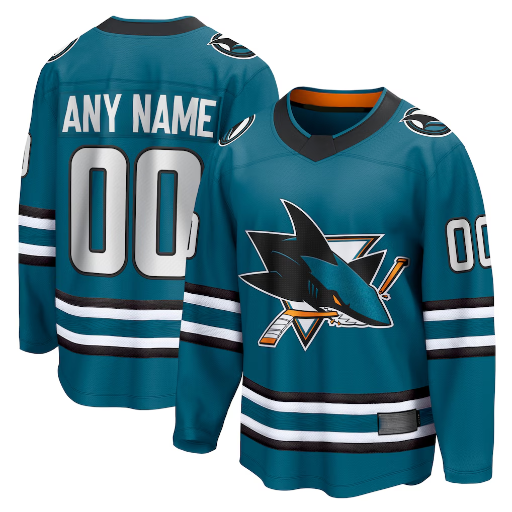 Leino Custom SJ.Sharks Teal Home Breakaway Jerseys