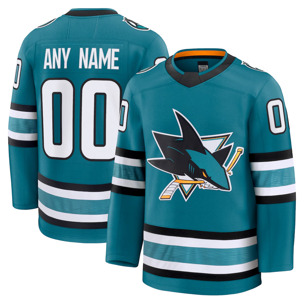 Leino Custom SJ.Sharks Teal Home Premium Jerseys