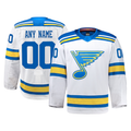 Leino Custom SL.Blues White Away Authentic Pro Jerseys