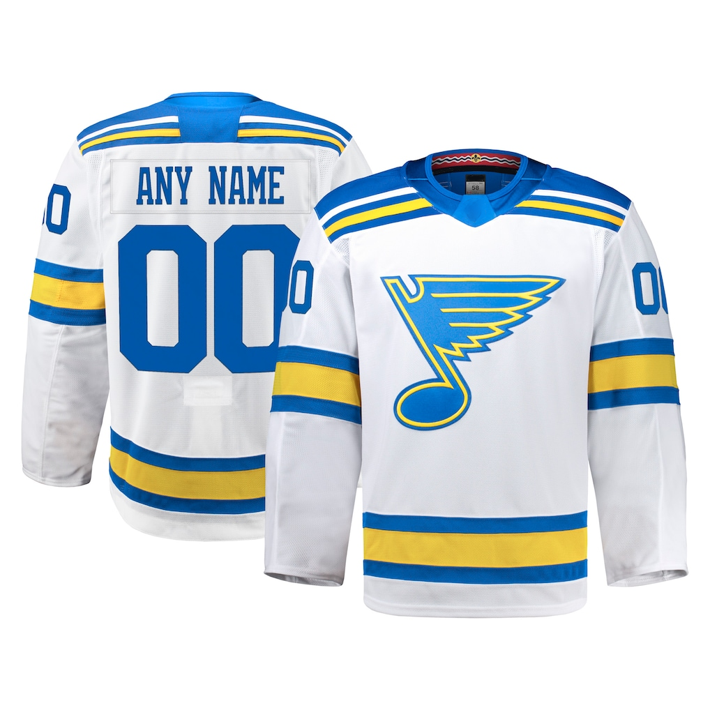 Leino Custom SL.Blues White Away Authentic Pro Jerseys