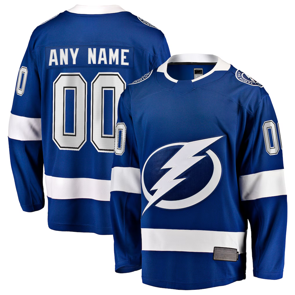 Leino Custom TB.Lightning Blue Home Breakaway Jerseys
