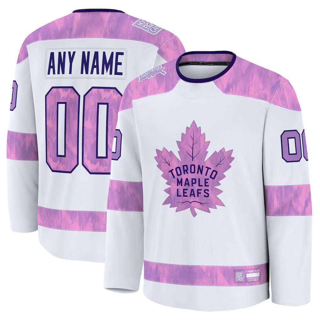 Leino Custom TM.Leafs White 2024 Hockey Fights Cancer Practice Jerseys