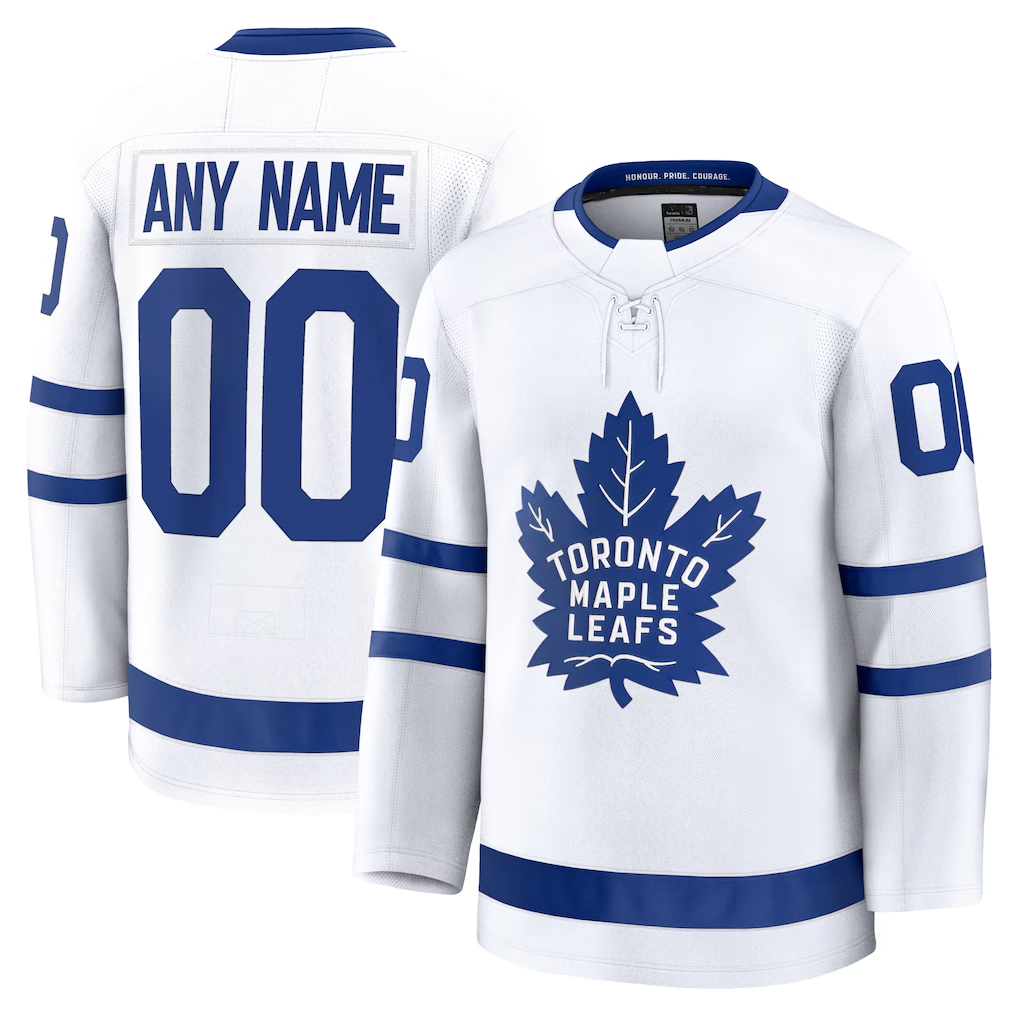Leino Custom TM.Leafs White Away Premium Jerseys