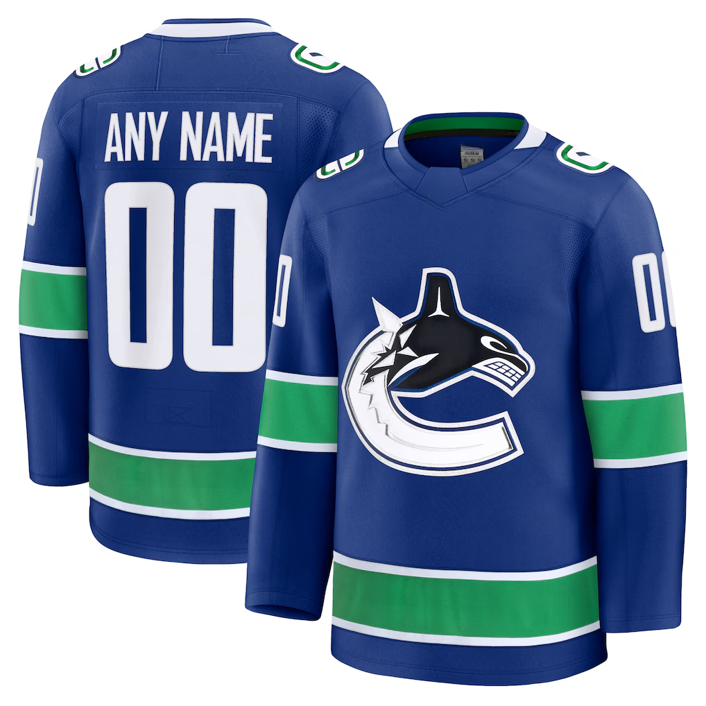 Leino Custom V.Canucks Blue Home Premium Jerseys