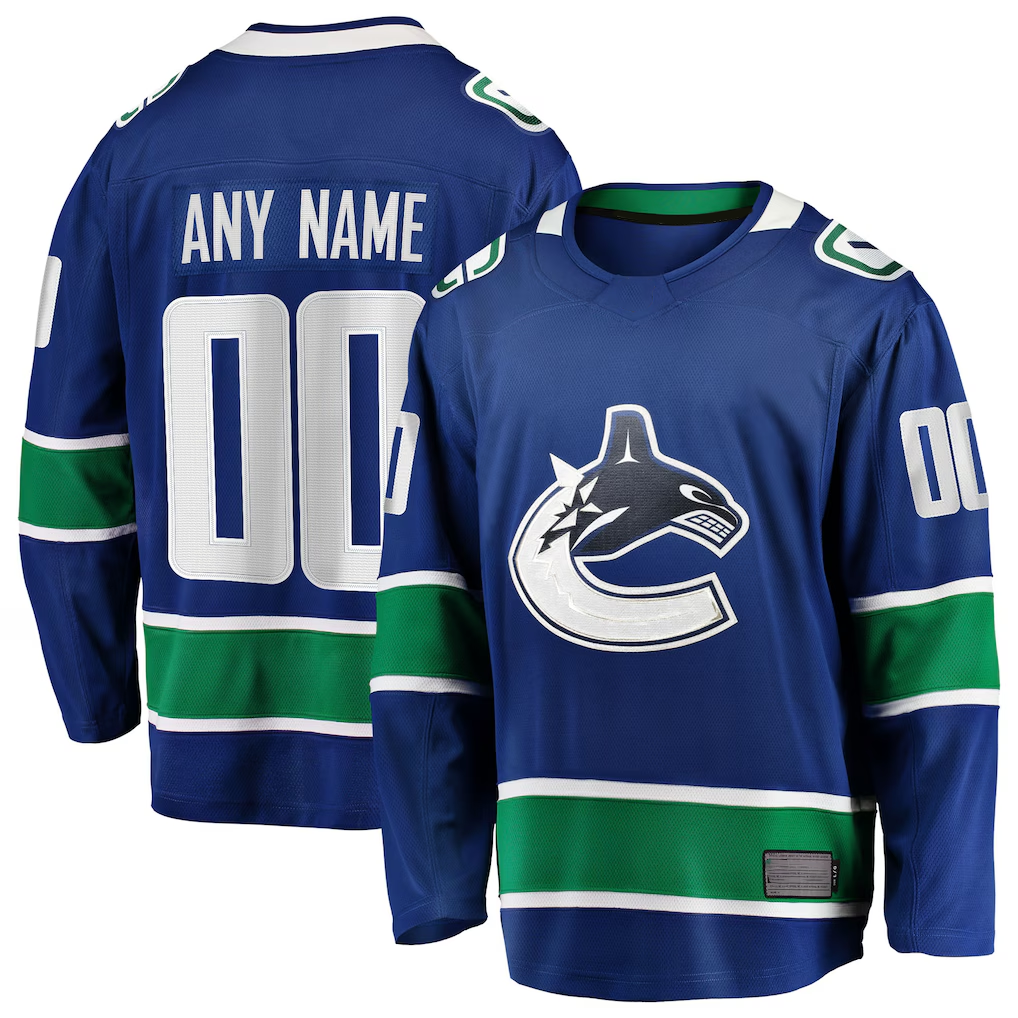 Leino Custom V.Canucks Blue Home Team Breakaway Jerseys