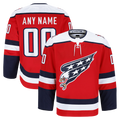 Leino Custom W.Capitals Red Alternate Authentic Pro Jerseys