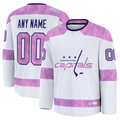 Leino Custom W.Capitals White 2024 Hockey Fights Cancer Practice Jerseys