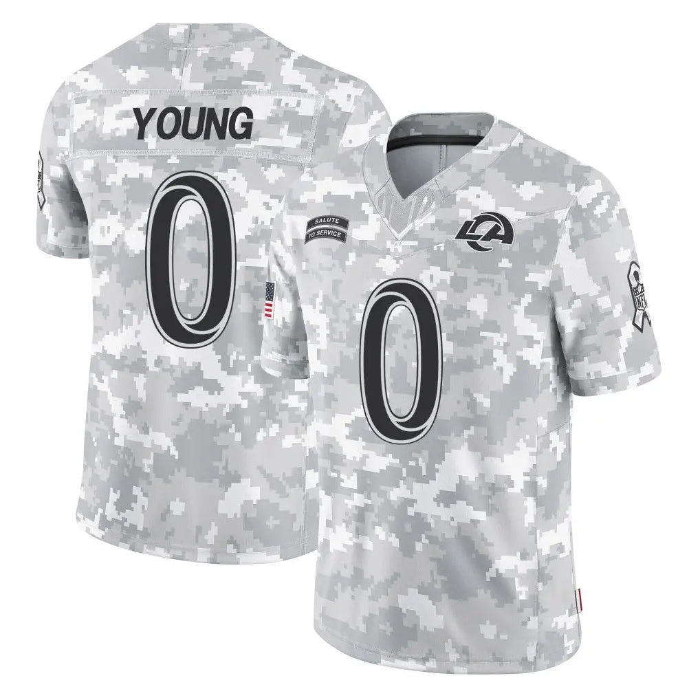 Leino LA.Rams #0 Byron Young Player Arctic Camo Salute To Service Limited Game Stitched Jerseys