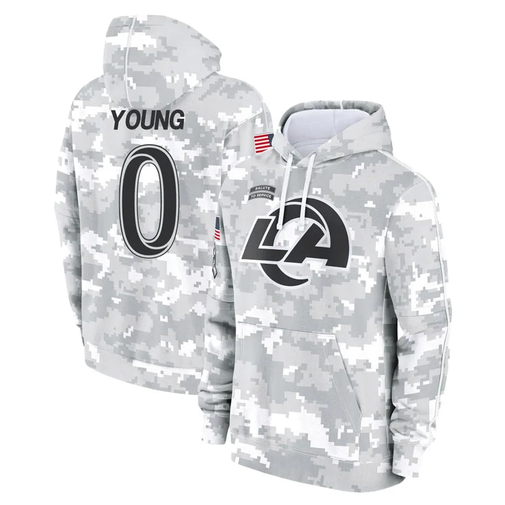 Leino LA.Rams #0 Byron Young Player Arctic Camo Salute to Service Hoodies Limited Game Stitched Jerseys