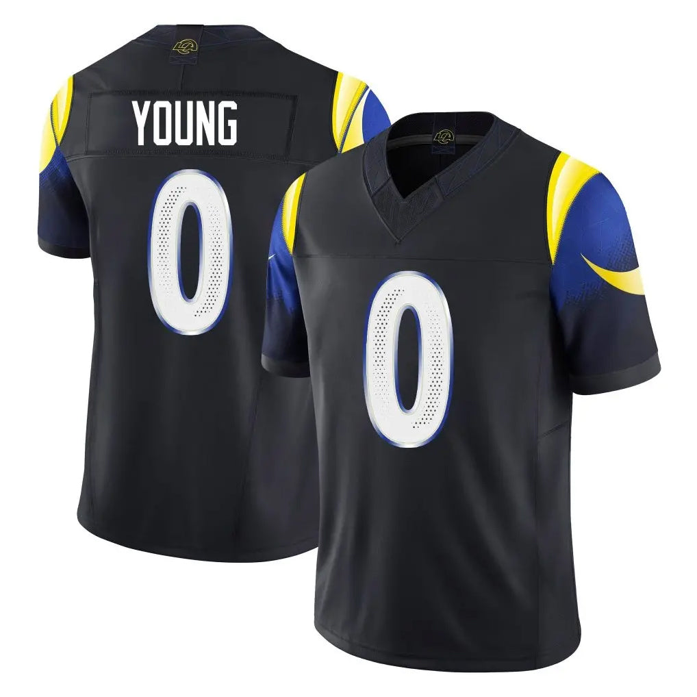 Leino LA.Rams #0 Byron Young Player Black Midnight Rivalries Collection Limited Home Game Stitched Jerseys