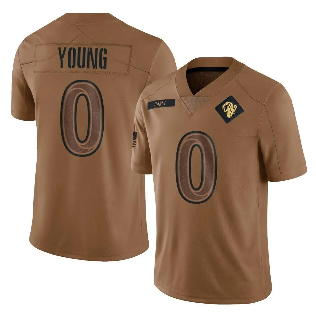 Leino LA.Rams #0 Byron Young Player Brown Salute To Service Limited Stitched Jerseys