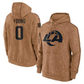 Leino LA.Rams #0 Byron Young Player Brown Salute to Service Hoodies Limited Game Stitched Jerseys