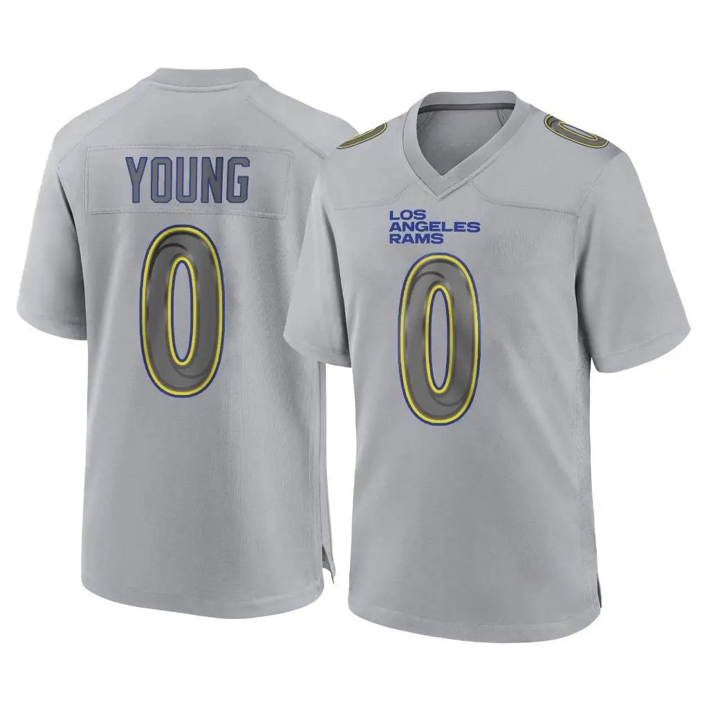 Leino LA.Rams #0 Byron Young Player Gray Atmosphere Fashion Home Game Stitched Jerseys