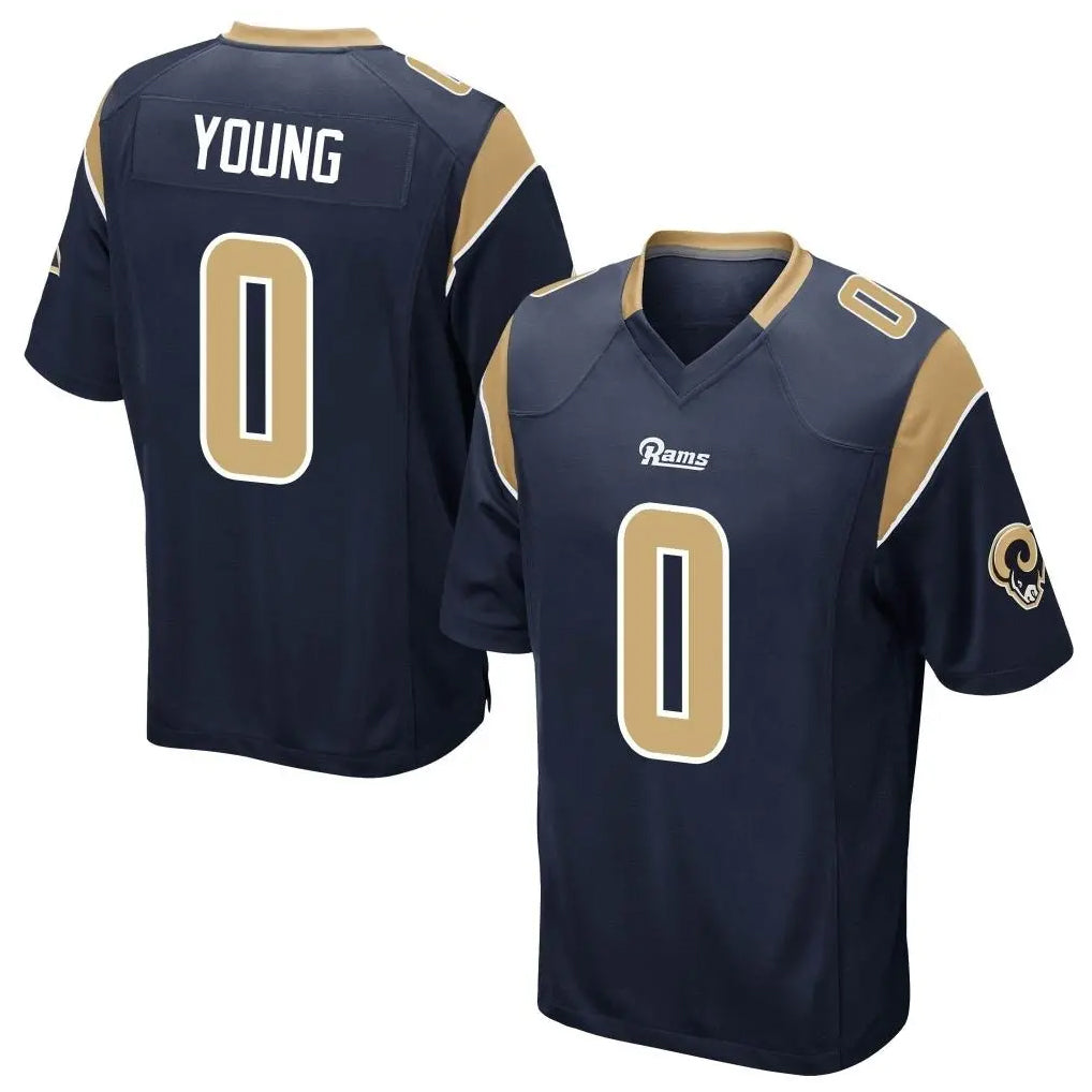 Leino LA.Rams #0 Byron Young Player Navy Home Game Stitched Jerseys