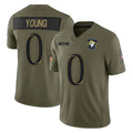 Leino LA.Rams #0 Byron Young Player Olive 2025 Salute To Service Limited Game Stitched Jerseys