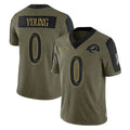 Leino LA.Rams #0 Byron Young Player Olive Salute To Service Limited Game Stitched Jerseys