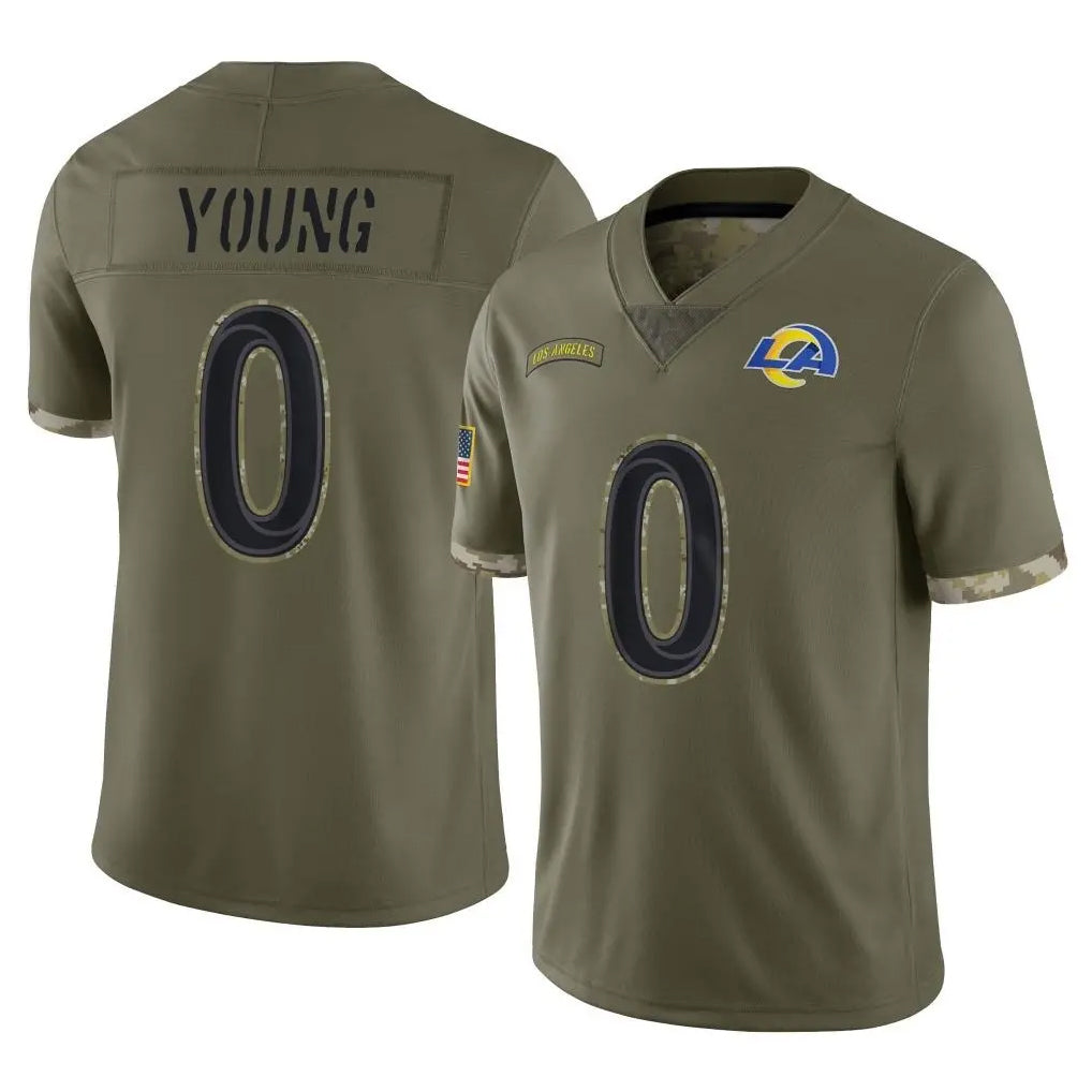 Leino LA.Rams #0 Byron Young Player Olive Salute To Service Limited Stitched Jerseys