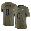 Leino LA.Rams #0 Byron Young Player Olive Salute To Service Limited Stitched Jerseys