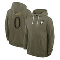 Leino LA.Rams #0 Byron Young Player Olive Salute to Service Pullover Hoodies Limited Stitched Jerseys