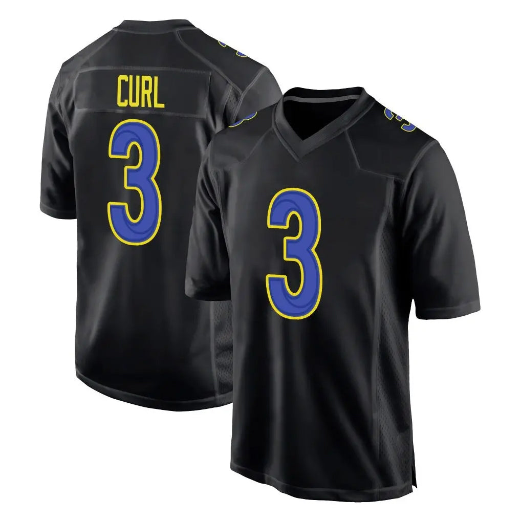 Leino LA.Rams #3 Kam Curl Player Black Fashion Limited Home Game Stitched Jerseys