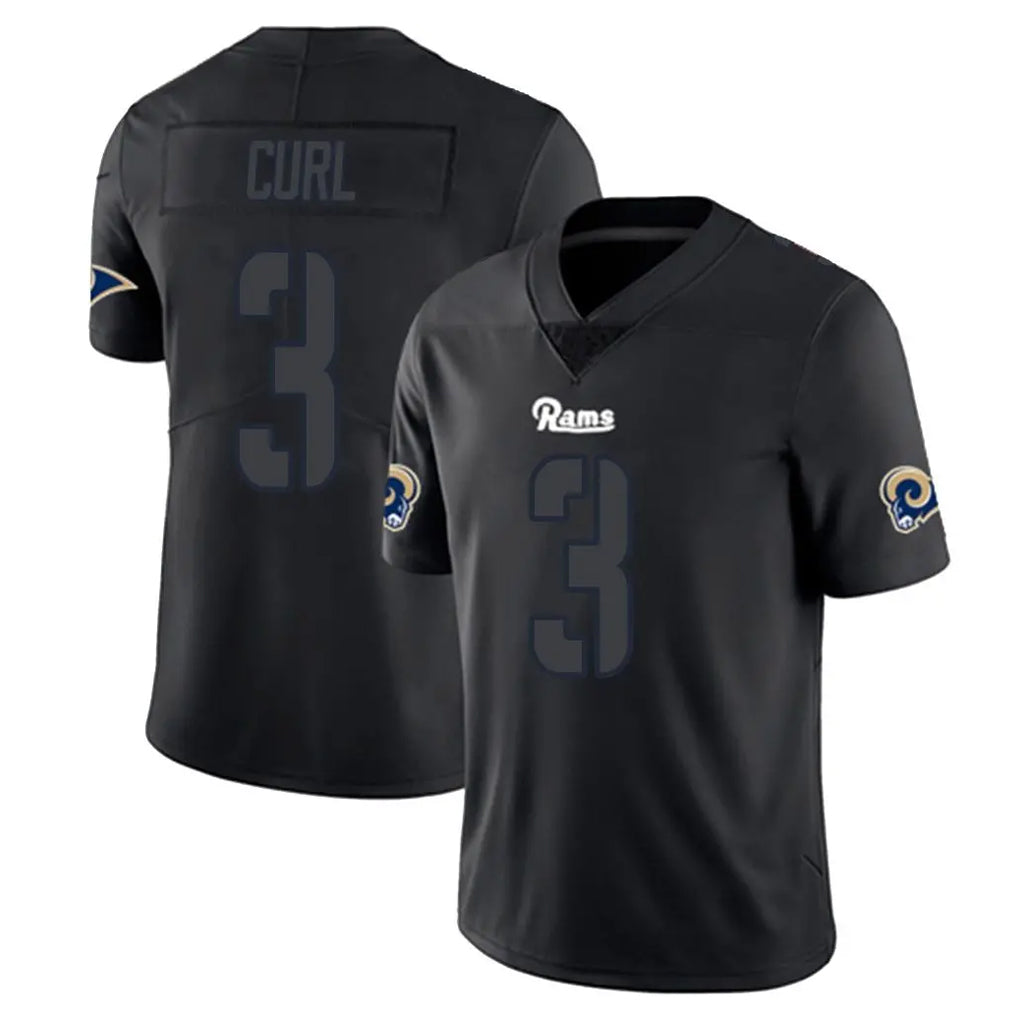 Leino LA.Rams #3 Kam Curl Player Black Impact Limited Home Game Stitched Jerseys