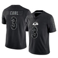 Leino LA.Rams #3 Kam Curl Player Black Limited Reflective Home Game Stitched Jerseys