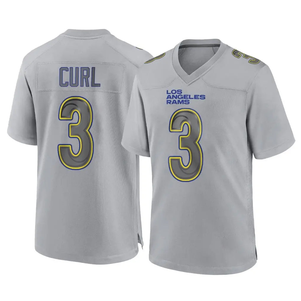Leino LA.Rams #3 Kam Curl Player Gray Atmosphere Fashion Home Game Stitched Jerseys