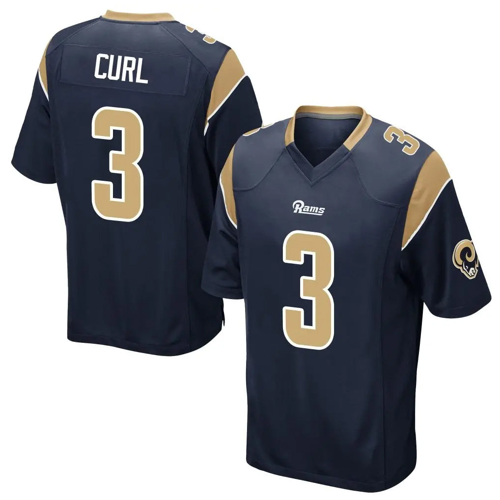 Leino LA.Rams #3 Kam Curl Player Navy Home Game Stitched Jerseys