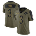 Leino LA.Rams #3 Kam Curl Player Olive Salute To Service Limited Game Stitched Jerseys