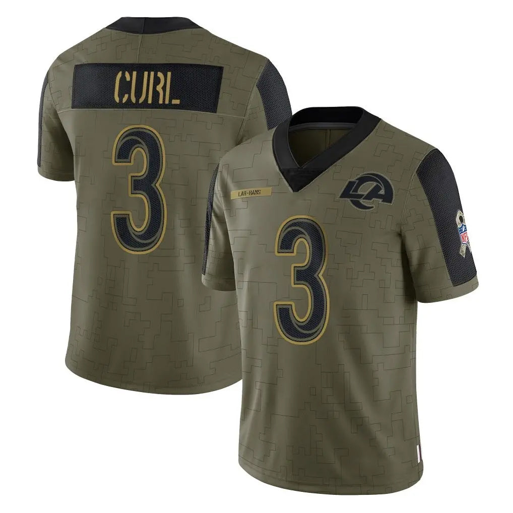 Leino LA.Rams #3 Kam Curl Player Olive Salute To Service Limited Game Stitched Jerseys