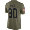 Leino SF.49ers #80 Jerry Rice Olive  Salute To Service Retired Player Limited Jersey