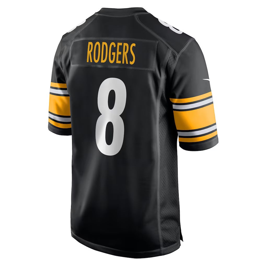 Leino P.Steelers #8 Aaron Rodgers  Black Game Jersey