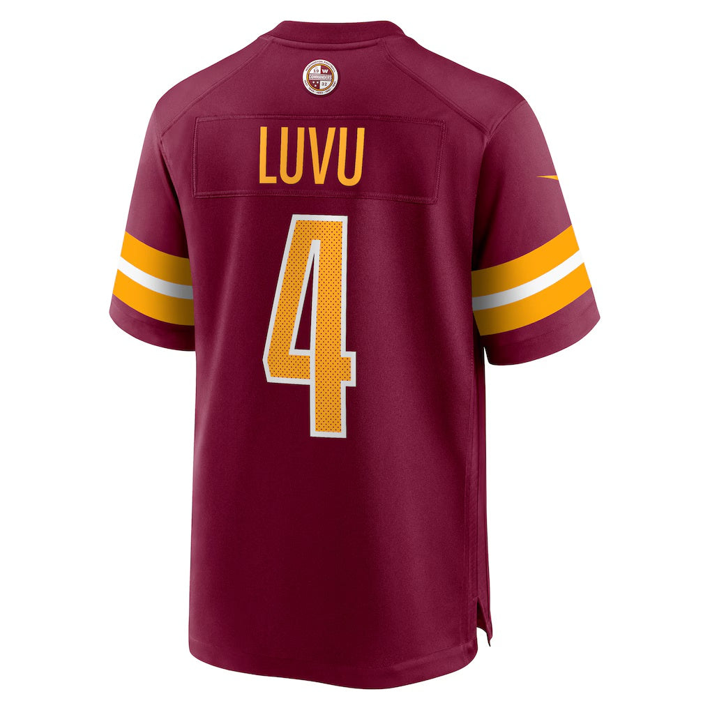 Leino W.Commanders #4 Frankie Luvu Burgundy Puhics Game Jersey 2
