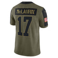 Leino W.Football Team #17 Terry McLaurin Olive Puhics Salute To Service Limited Player Jersey