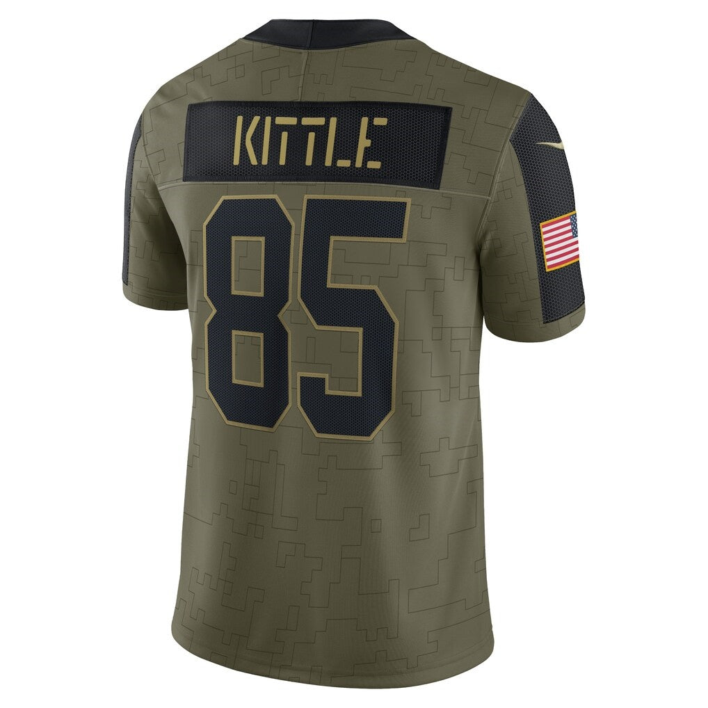 Leino SF.49ers #85 George Kittle Salute To Service Limited Player Jersey - Olive