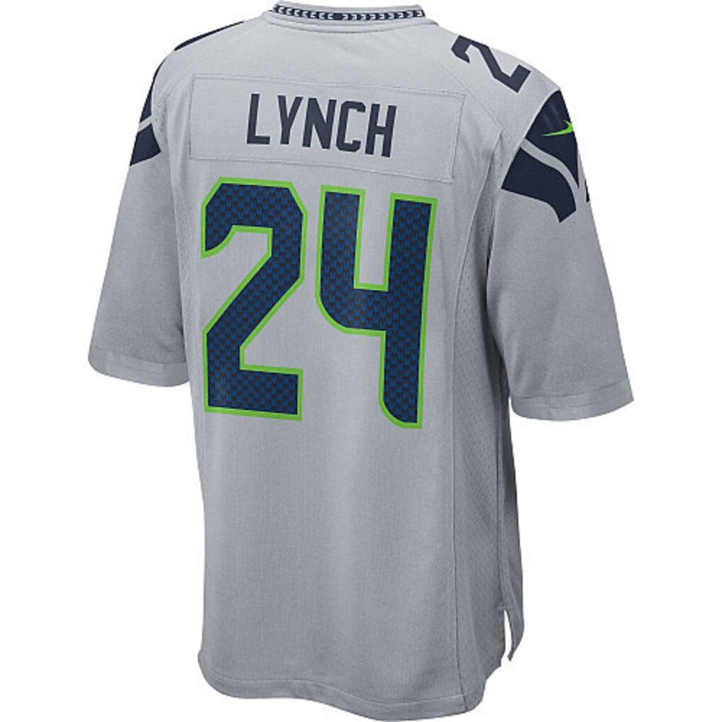 Leino S.Seahawks #24 Marshawn Lynch Alternate Game Jersey - Gray