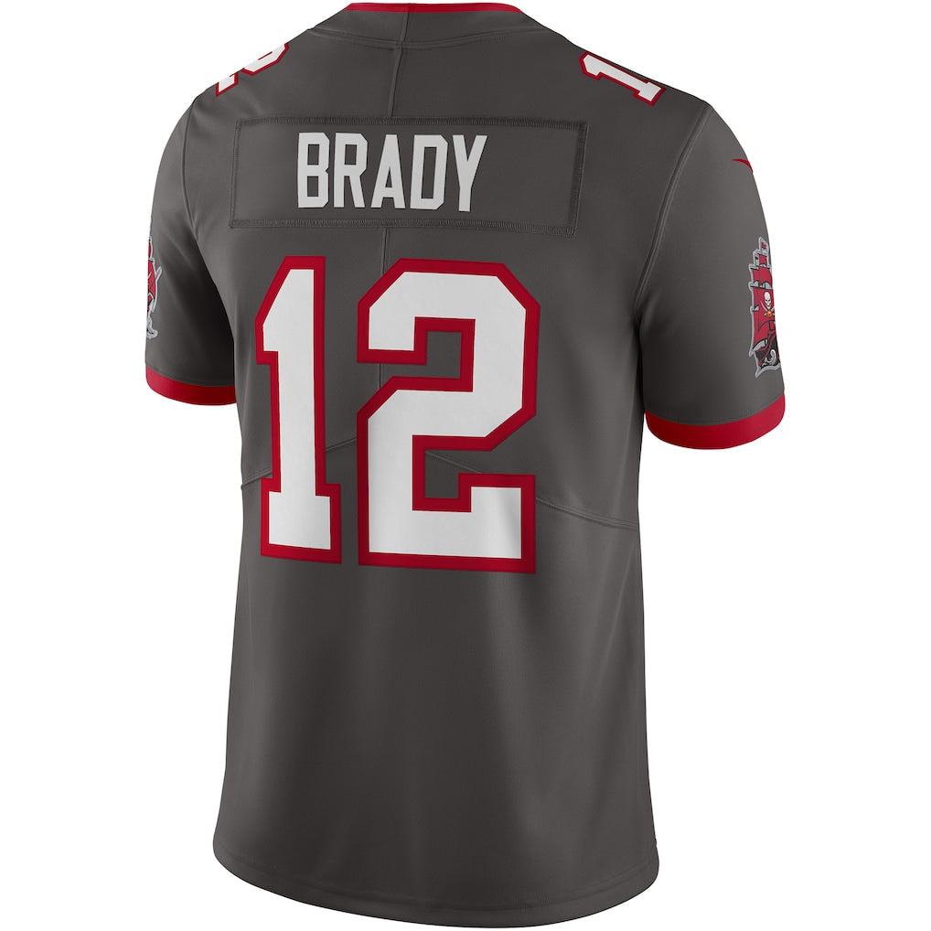Leino TB.Buccaneers #12 Tom Brady Pewter  Alternate Vapor Limited Jersey