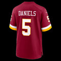 Leino W.Commanders #5 Jayden Daniels Burgundy Puhics Game Jersey