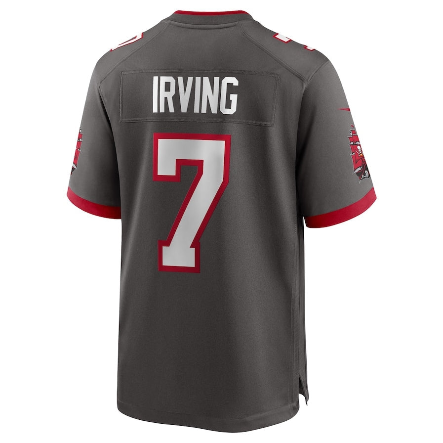Leino TB.Buccaneers #7 Bucky Irving Pewter  Alternate Game Jersey