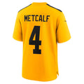 Leino P.Steelers #4 DK Metcalf Gold  Alternate 1933 Throwback Game Jersey