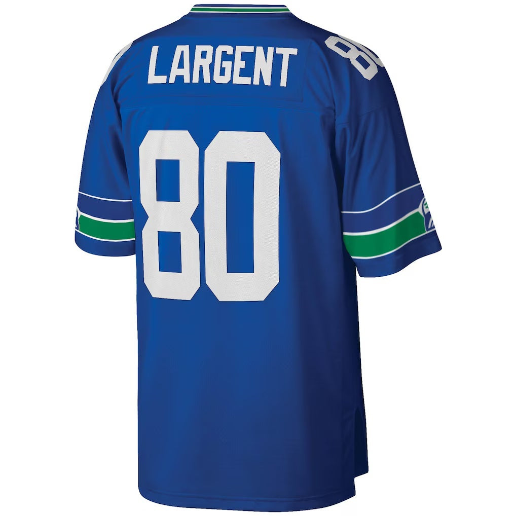 Leino S.Seahawks #80 Steve Largent Mitchell & Ness Royal  Legacy Replica Jersey